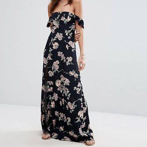 BNWT Flynn Skye Printed Bardot Maxi Dress